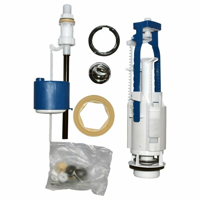 Арматура смывного бачка Уклад, нижняя подводка, двухрежимная