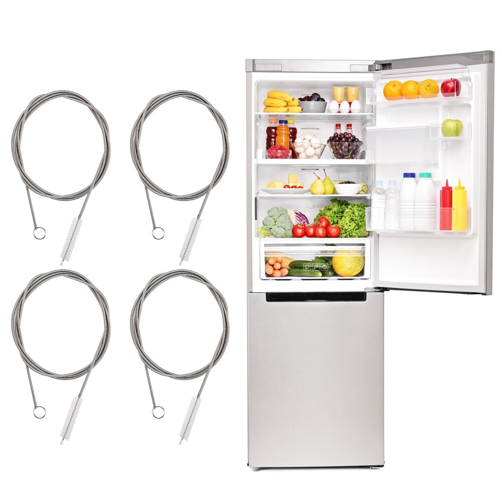 Изображение 4Pcs Long Flexible Refrigerator Scrub Brush Pipe Drain Hole Dredging Tools Accessory