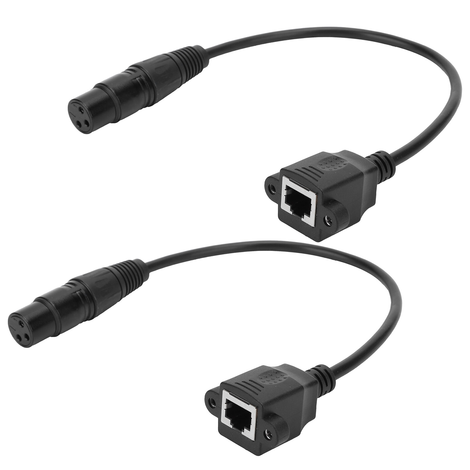 2Pcs XLR to RJ45 Female Adapter 3Pin Audio Video Connectors Cable Converter Interconnects