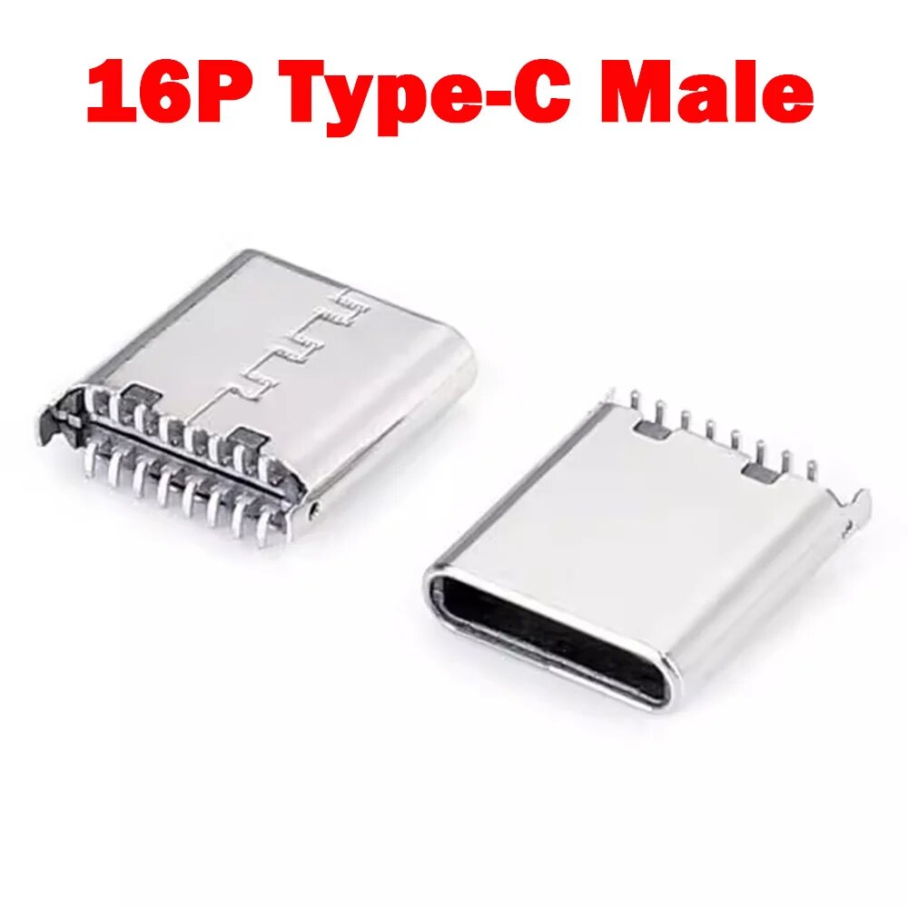 Разъемы USB Type-C HBXINTAO 16-контактные 10pcs