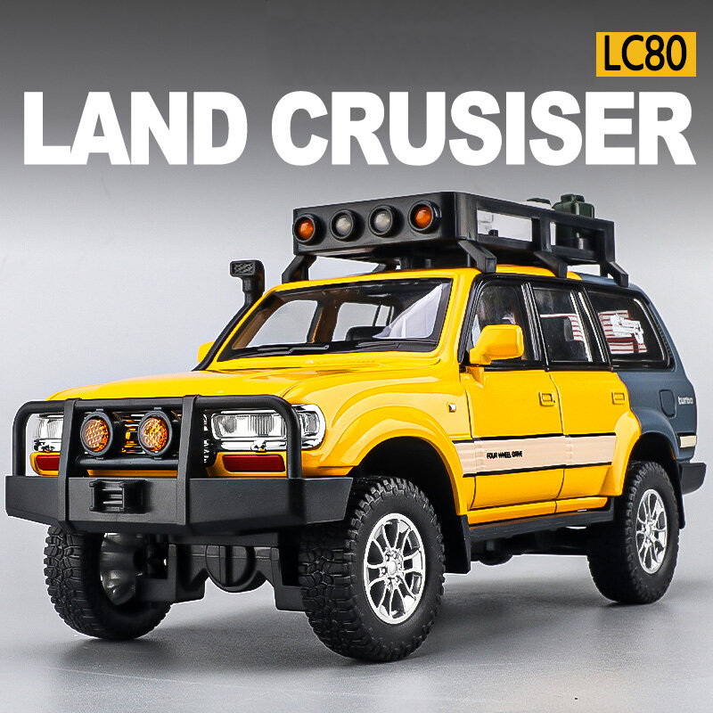 DIECAST CAR 1/24 Коллекционная металлическая машина Toyota Land Cruiser LC80 SUV Off Road Игрушечная машина
