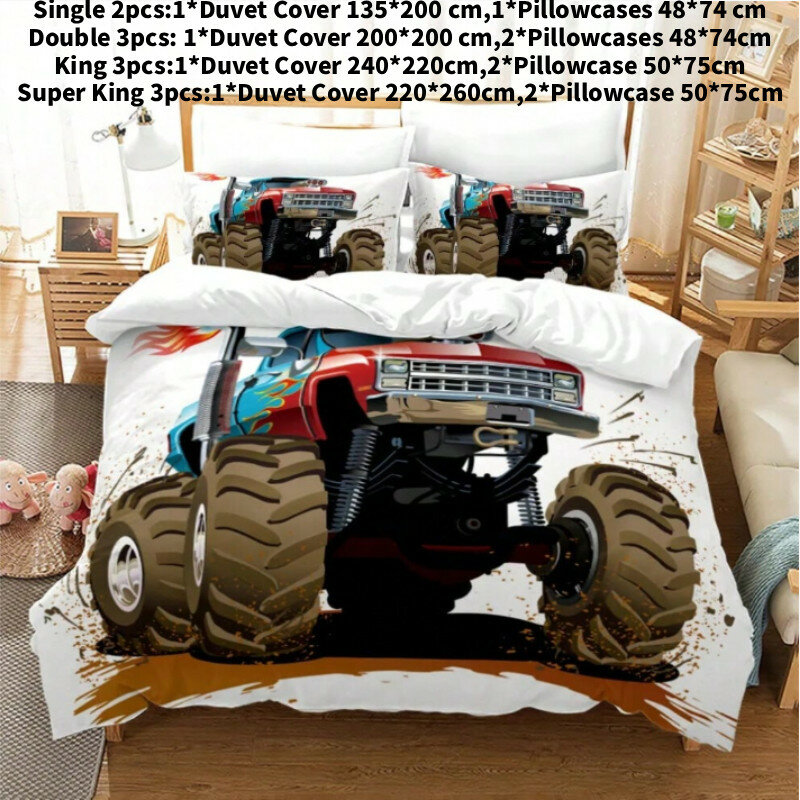 Набор постельного белья monster jam из мягкого микроволокна для современных детских комнат и подростковых комнат пурпурный король 240x220