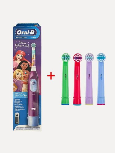Изображение товара Электрическая зубная щетка Oral-B DB5510K, для детей, 1 режим, таймер, питание от батареек(Принцессы)