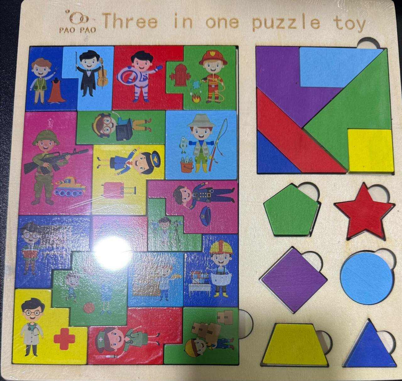 Настольная игра Geometric figures, 130 деталей, акрил, бумага, дерево — фото 1