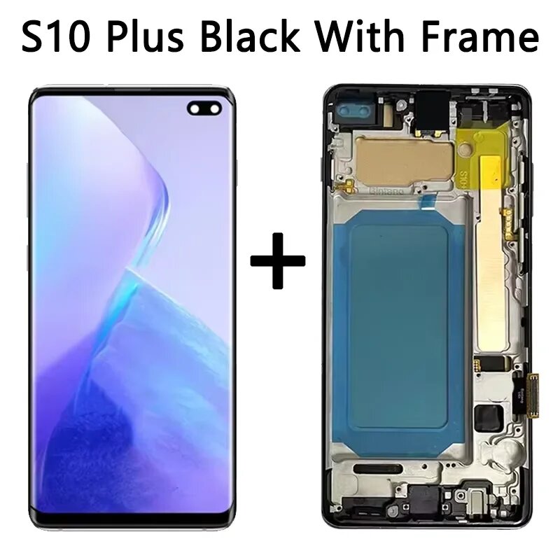 Дисплей для Samsung S10 Plus Black с рамкой