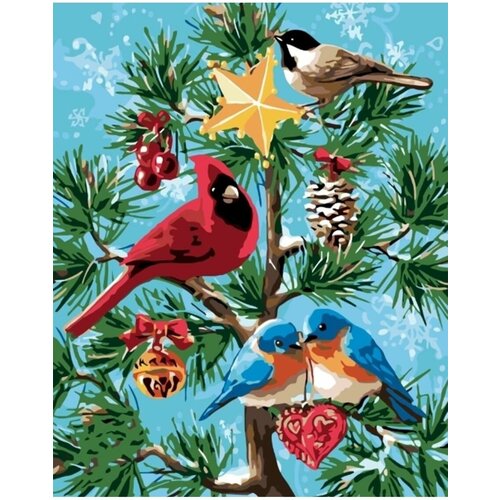 Картина по номерам Рождественские птички 40х50 см Art Hobby Home картина по номерам весенние птички 40х50 см