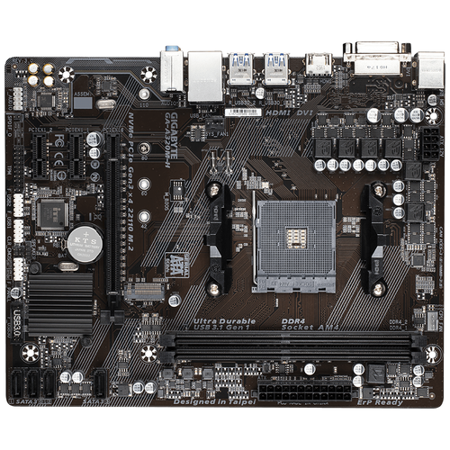 Gigabyte GA-A320M-H (OEM) Soc-AM4 AMD A320 2xDDR4 mATX AC`97 8ch(7.1) GbLAN RAID+DVI+HDM