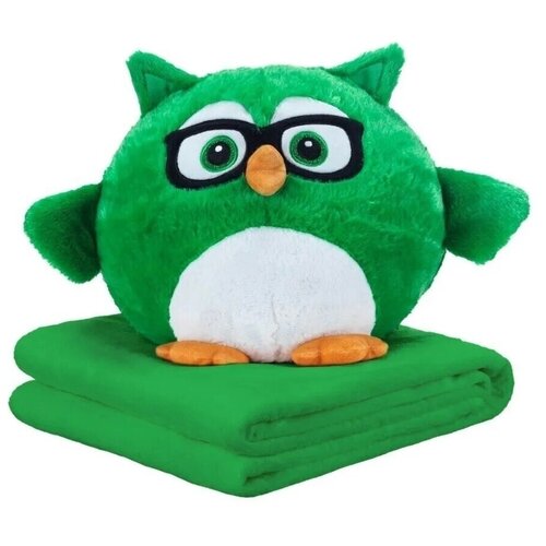 Мягкая игрушка Сова 3 в 1/плед+игрушка+подушка/ Сова эмоциональная / Сова плед