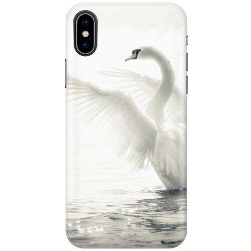 фото Gosso ультратонкий силиконовый чехол-накладка для apple iphone xs / x с принтом "лебедь"