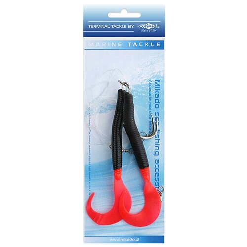 mikado Морская оснастка Mikado PILK D-TWIST RIG 14см, крючок № 8/0 (2шт.) BLACK/RED, арт. LS-A075-14-04