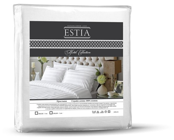 Простыня Estia Hotel Collection сатин-жаккард