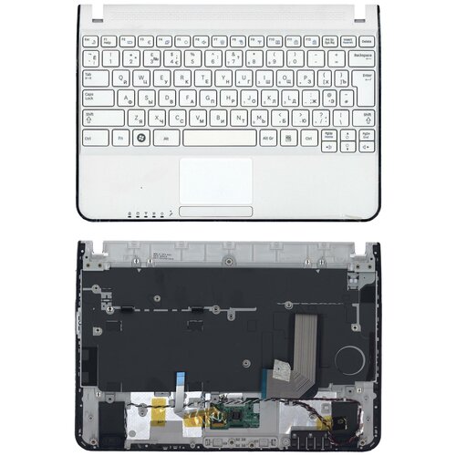 Клавиатура для ноутбука Samsung N210 N220 топ-панель белая клавиатура для ноутбука samsung n210 n220 топ панель черная