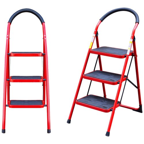 Стремянка стальная нагрузка до 120кг, 3 ступени