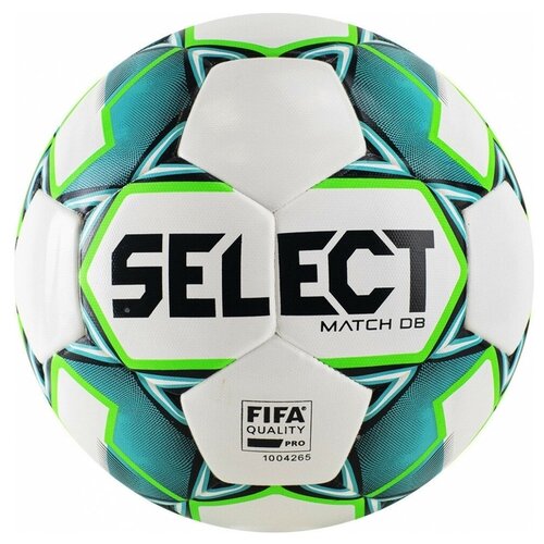 Мяч для футбола SELECT Match DB FIFA White/Turquoise 814020-004, 5