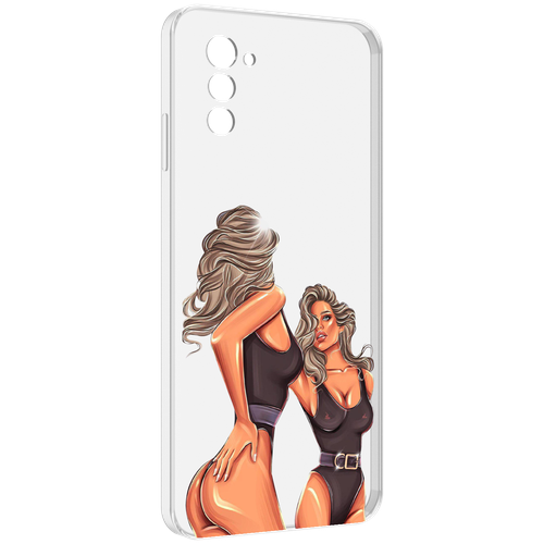 Чехол MyPads девушка-в-купальнике-черном женский для UleFone Note 12 / Note 12P задняя-панель-накладка-бампер