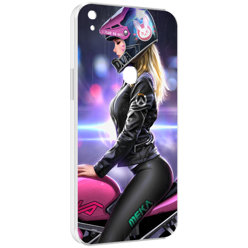 Чехол MyPads девушка на мотоцикле неон женский для Alcatel SHINE LITE 5080X 5.0 задняя-панель-накладка-бампер
