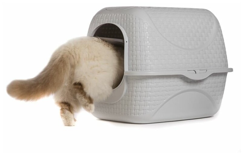 Закрытый био-туалет для кошек Bama Pet Prive, белый, 42х50,5х40см - фотография № 11