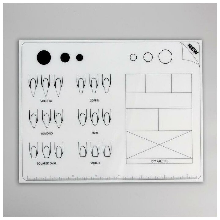 Коврик для дизайна ногтей 40*30*0,1см силикон пакет накл QF 1670710