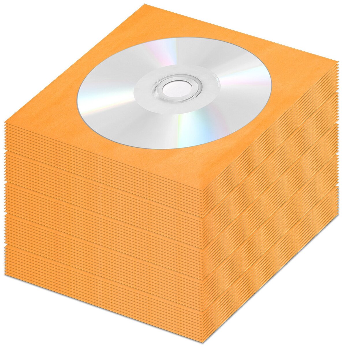 Диск DVD-R Ritek 4,7Gb 16x non-print (без покрытия) в бумажном конверте с окном, оранжевый, 5 шт.