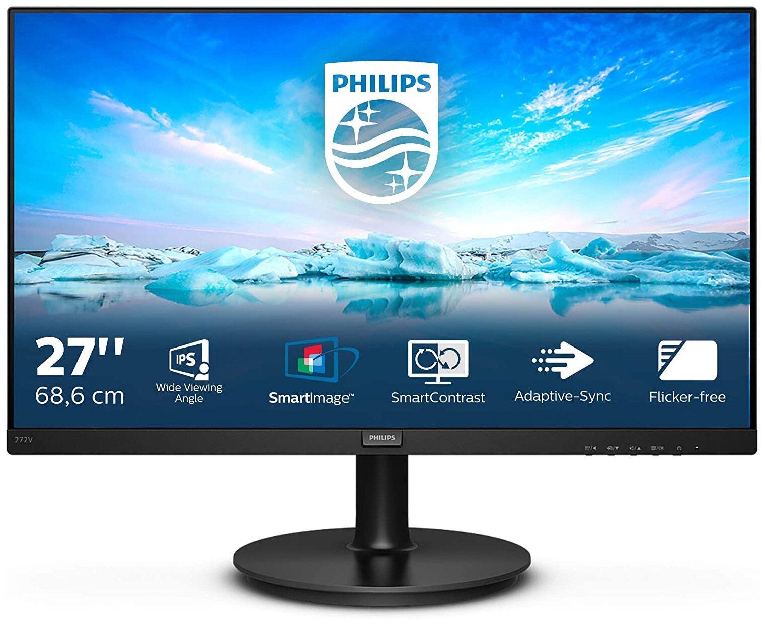 27" Монитор Philips 272V8A, 1920x1080, 76 Гц, IPS, черный