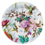 ND Play Тарелки одноразовые бумажные птицы и цветы, 18 см, 6 шт. - изображение