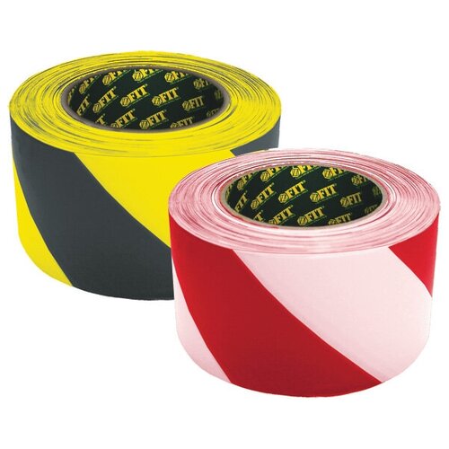 Лента сигнальная оградительная красно-белая 50х100м код 11852 FIT 7шт в упак 3084₽