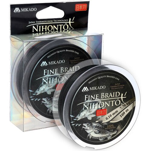 Mikado, Плетеный шнур Nihonto Fine Braid, 100м, 0.30, 29.60кг, Black