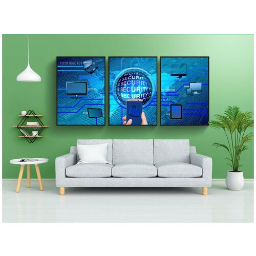 фото Набор модулных постеров для интерьера "двоичный, один, киборг" 60x90 см. в тубусе, без рамки lotsprints