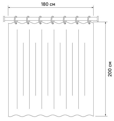 Штора для ванной 200x180 см 3D PEVA IDDIS P01PV18i11