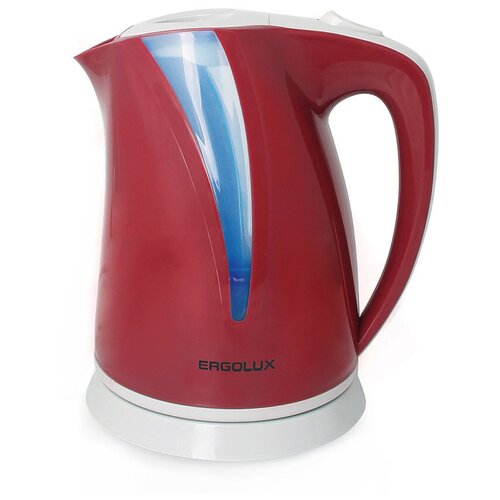 Чайник электрический ERGOLUX EXL-KP03-C73 2300W 2л дисковый, пластик вишнево-серый, 220В чайник vitross 2 0л сф со св granada белосн 4 1ra12