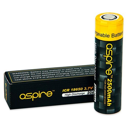 Аккумулятор высокотоковый Aspire, ICR 18650, 2500 mAh, 20A/40A.