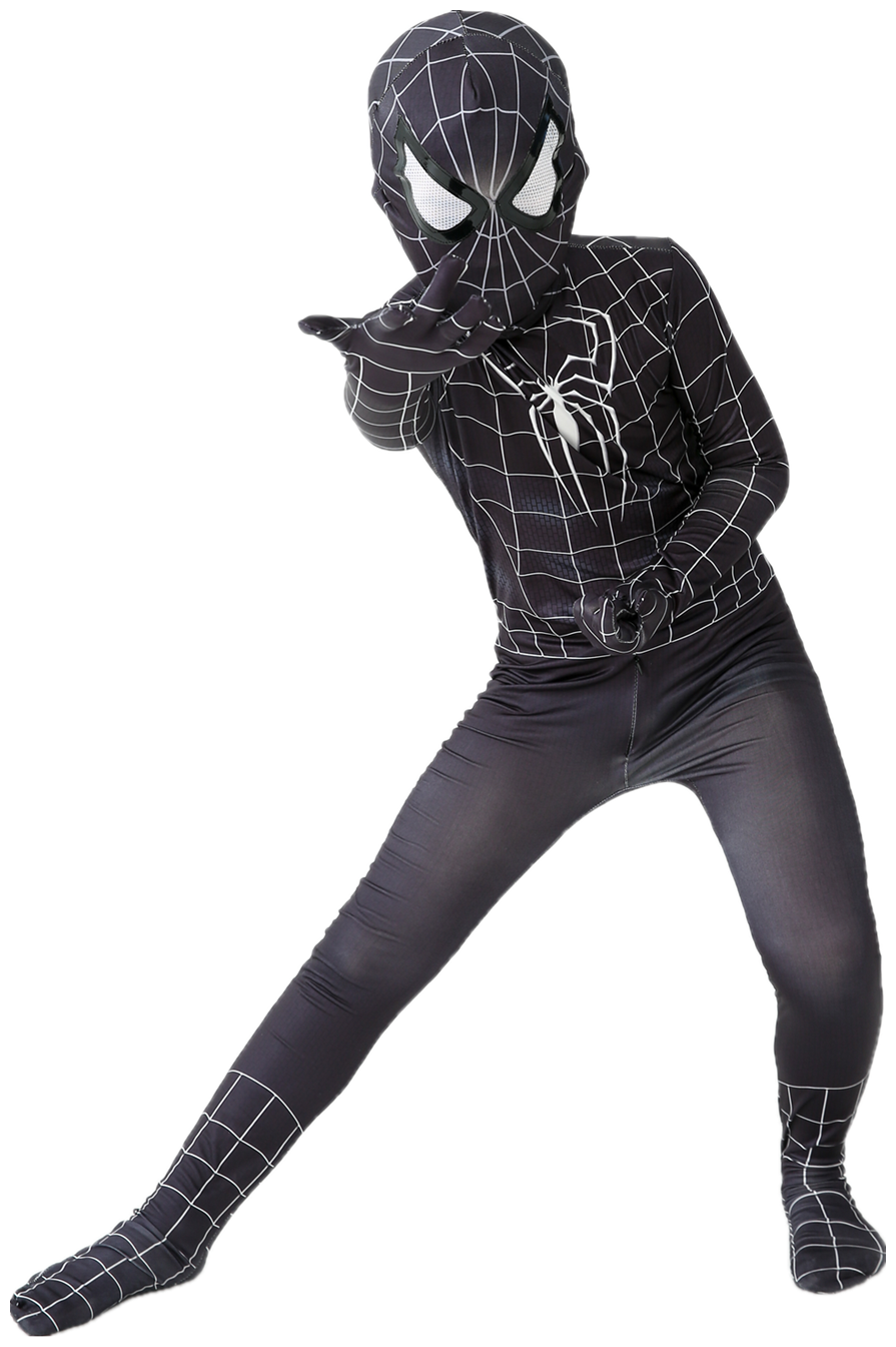 Детский карнавальный костюм - Человек Паук - черный - размер 120 (А5)