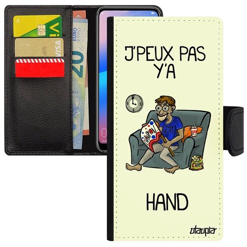 фото Качественный чехол-книжка на телефон // huawei p30 lite // "не могу - смотрю гандбол!" повод игра, utaupia, белый