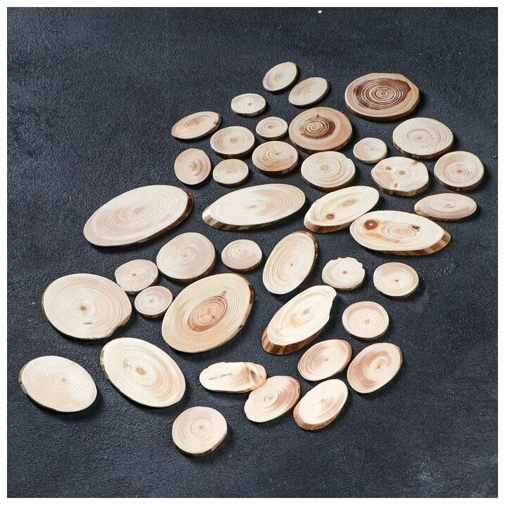 фото Доброе дерево Набор из спилов "Сосновый", набор 40 шт, 4 вида спилов