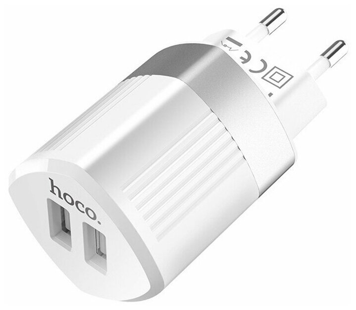 Сетевое зарядное устройство (СЗУ) Hoco C55A (2 USB), 2.4 А, белый
