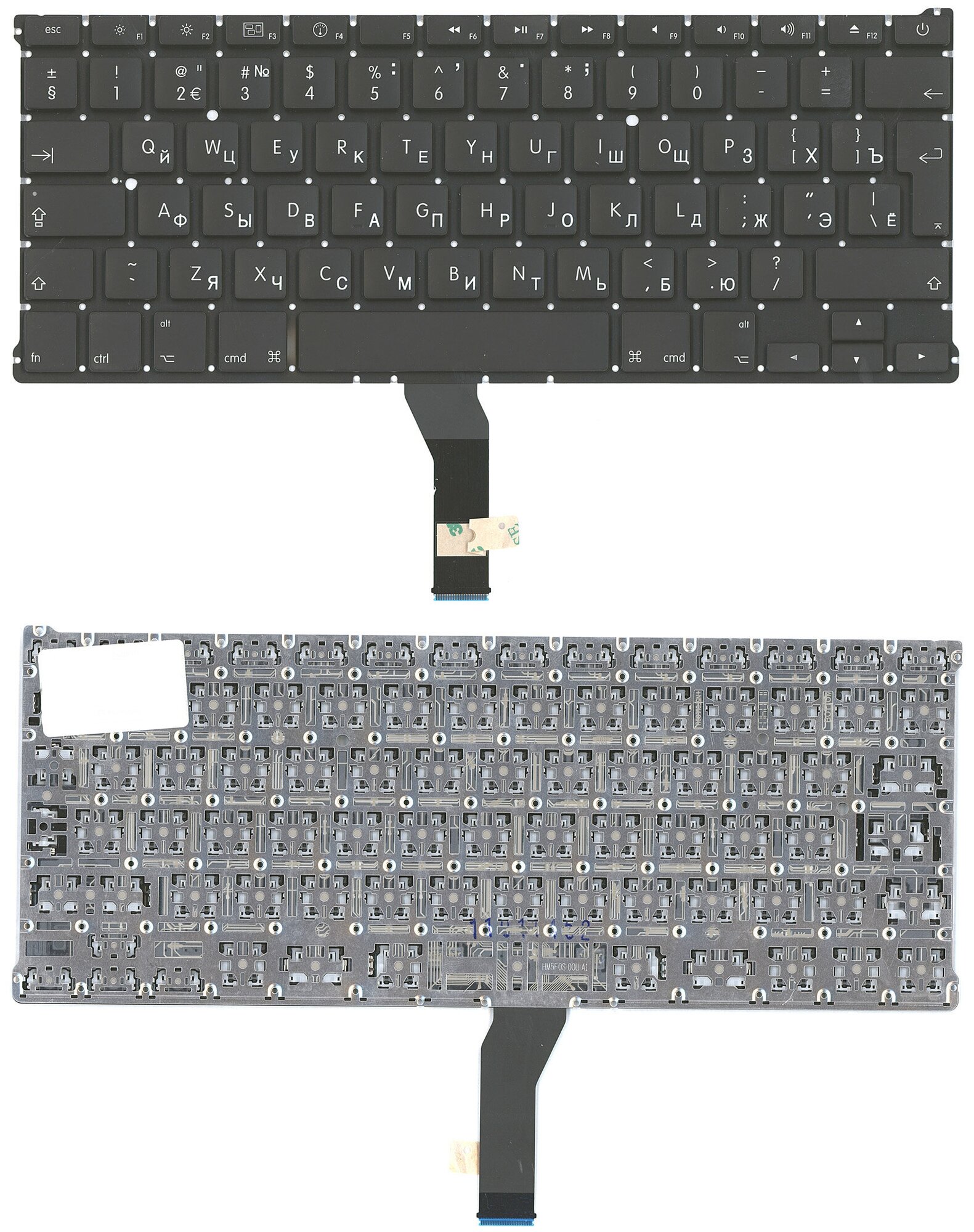 Клавиатура keyboard для ноутбука Apple MacBook Air 13 A1369 A1466 Series большой Enter без подсветки 2010 черная 956₽