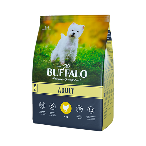 MR.BUFFALO ADULT MINI 2 кг сухой корм для собак мелких пород курица 3 шт