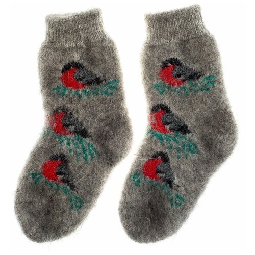 фото Шерстяные носки детские, вязаные, для девочки, носки из козьей шерсти, зимние, теплые, для мальчика, размер 29-31 снежно