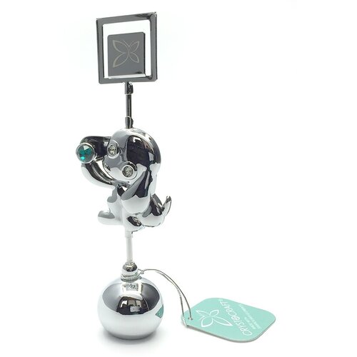 Держатель для фотографий и визиток Crystocraft Собачка с кристаллами Swarovski U-0405-054-CEM