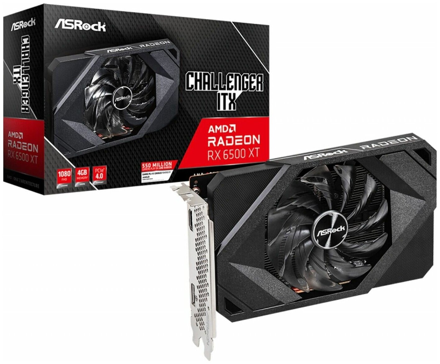 Видеокарта ASRock Radeon RX 6500 XT Challenger ITX 4GB (RX6500XT CLI 4G)