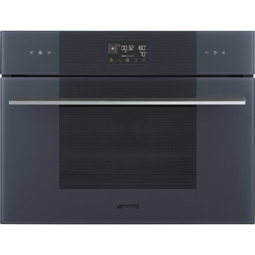 Smeg Компактный духовой шкаф с паром Smeg SO4102S3G компактный многофункциональный духовой шкаф smeg so4102m1b3 комбинированный с микроволновой печью 12 функций стекло deep black чёрное