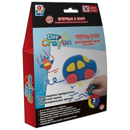 1 TOY Clay Crayon Машинка 3 цвета по 30 г (Т19008) 3 цв.