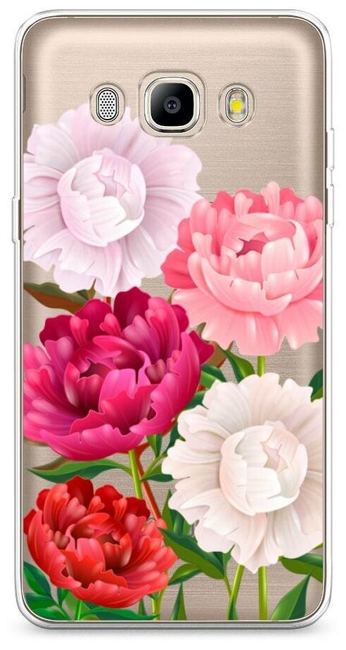 Силиконовый чехол "Большие пионы" на Samsung Galaxy J5 2016 / Самсунг Галакси Джей 5 2016