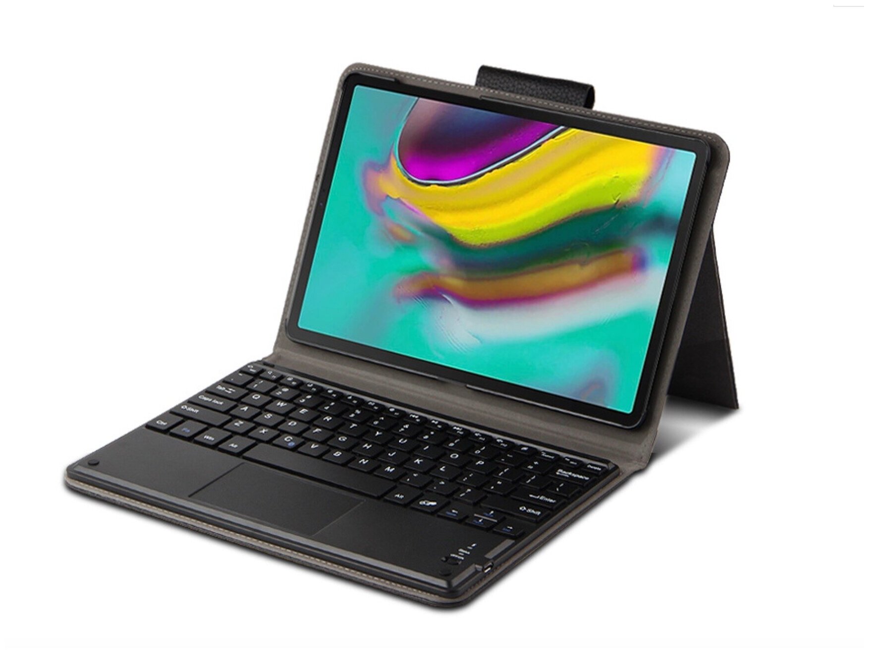 Клавиатура MyPads для Samsung Galaxy Tab A 10.1 SM-T510 (2019)/ SM-T515 (2019) съемная беспроводная Bluetooth в комплекте c кожаным чехлом и плас...