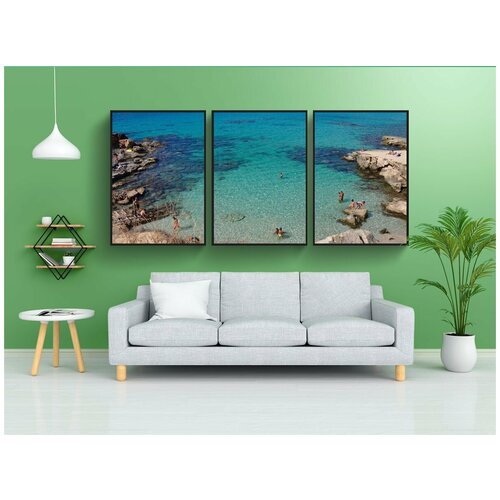 фото Набор модулных постеров для интерьера "кала-де-морт, форментера, лагуна" 60x90 см. в тубусе, без рамки lotsprints