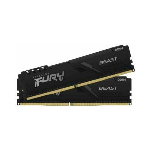 Память DIMM DDR4 32Gb 2x16Gb PC25600 3200MHz CL16 12В Kingston FURY Beast Black KF432C16BBK232 1203000₽