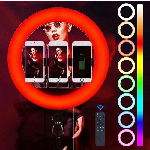 Кольцевая светодиодная лампа LED Soft Ring Light RL-18 45см черный 488500₽