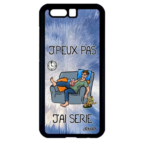 фото Противоударный чехол на смартфон // honor 9 // "не могу - у меня сериал!" надпись крутой, utaupia, голубой