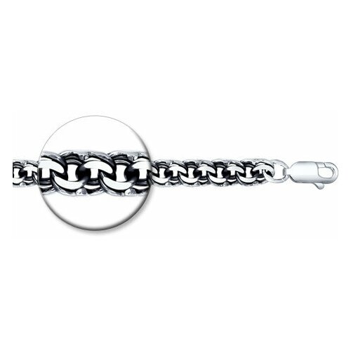 фото Браслет плетение бисмарк из черненого серебра sokolov 995141204 diamant-online