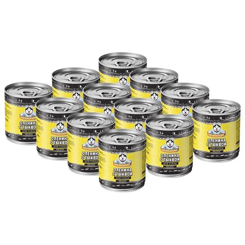 Влажный корм погрызухин для взрослых собак с олениной и тыквой (338 гр х 12 шт)